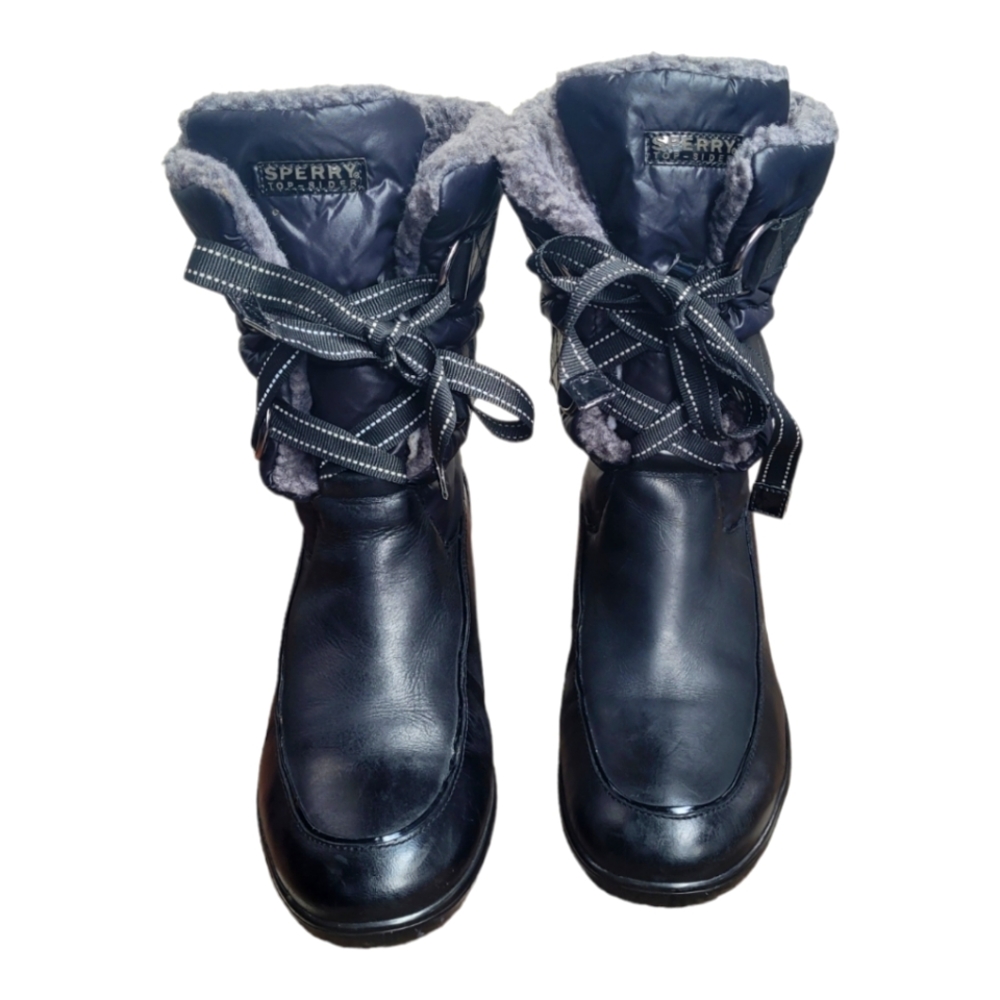 SPERRY TOP-SIDER LADIE'S FUZZY LEATHER & FABRIC BOOTS SIZE 7.5.